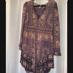 Free People floral faded black minidress